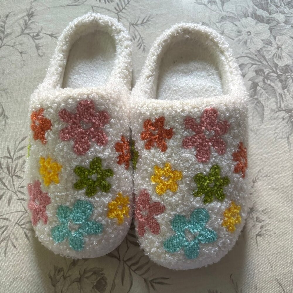 Rainbow Flower Child Slippers